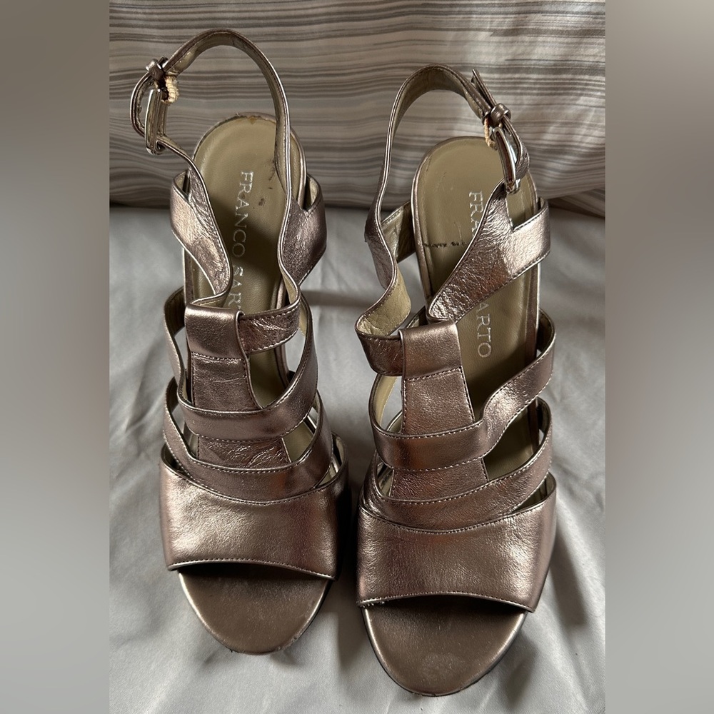 Franco Sarto Pewte Strappy Heeled Sandals - 8M